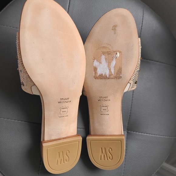 Stewart Weitzman sandal flats with jewels - Picture 2 of 3